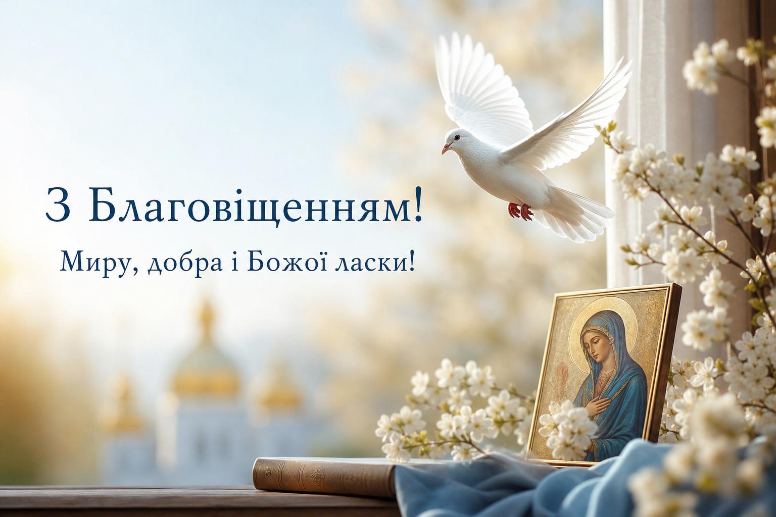 СМС привітання з Благовіщенням українською мовою. Короткі побажання для СМС СМС привітання з Благовіщенням українською мовою. Короткі побажання для СМС фото