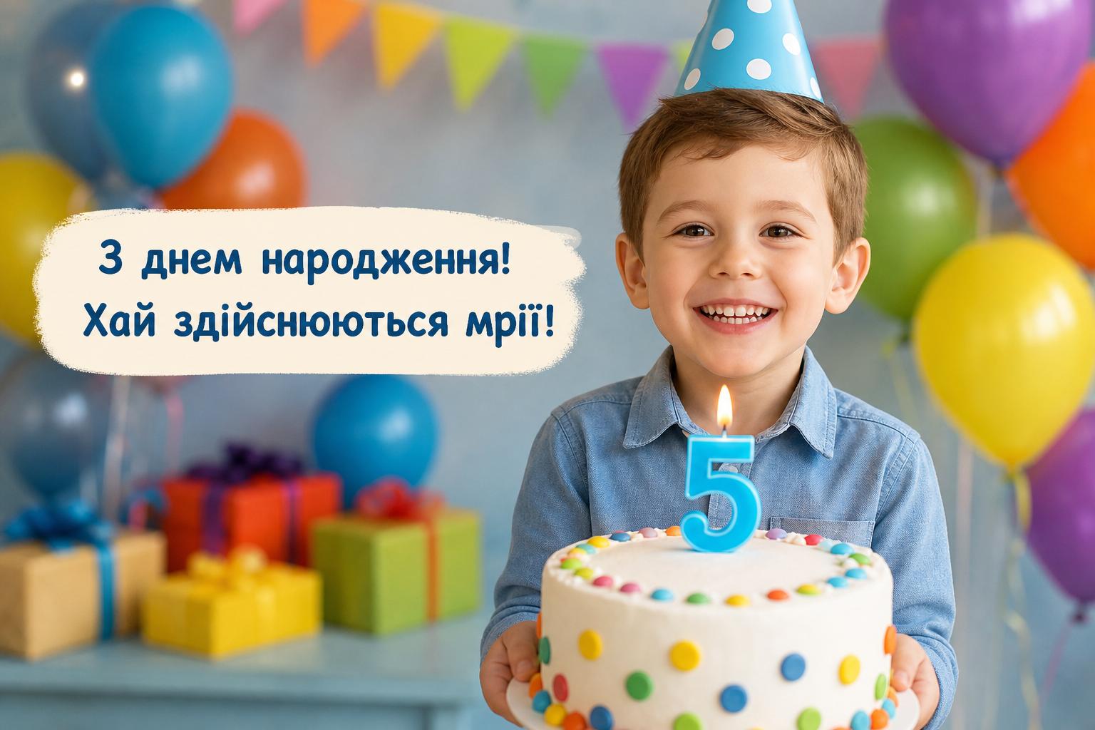 Щирі привітання з днем народження дитині на 5 років простими словами. Привітання з днем народження на 5 років у віршах Щирі привітання з днем народження дитині на 5 років простими словами. Привітання з днем народження на 5 років у віршах фото