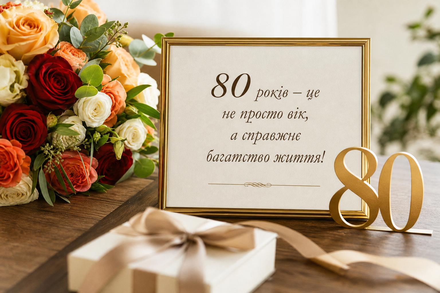 Оригінальні привітання на Ювілей 80 років своїми словами, у прозі