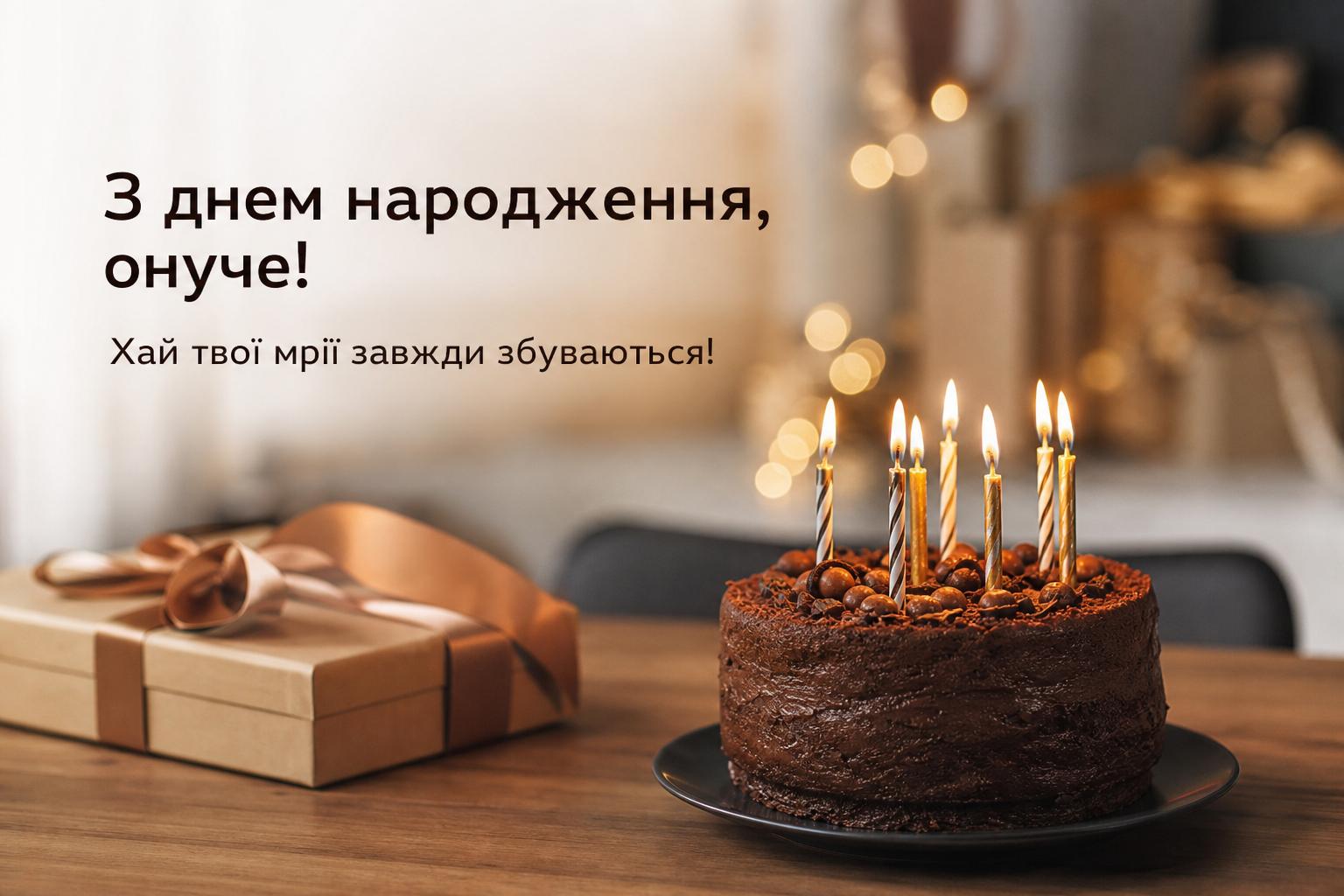 Гарні привітання з днем народження онуку своїми словами, у прозі