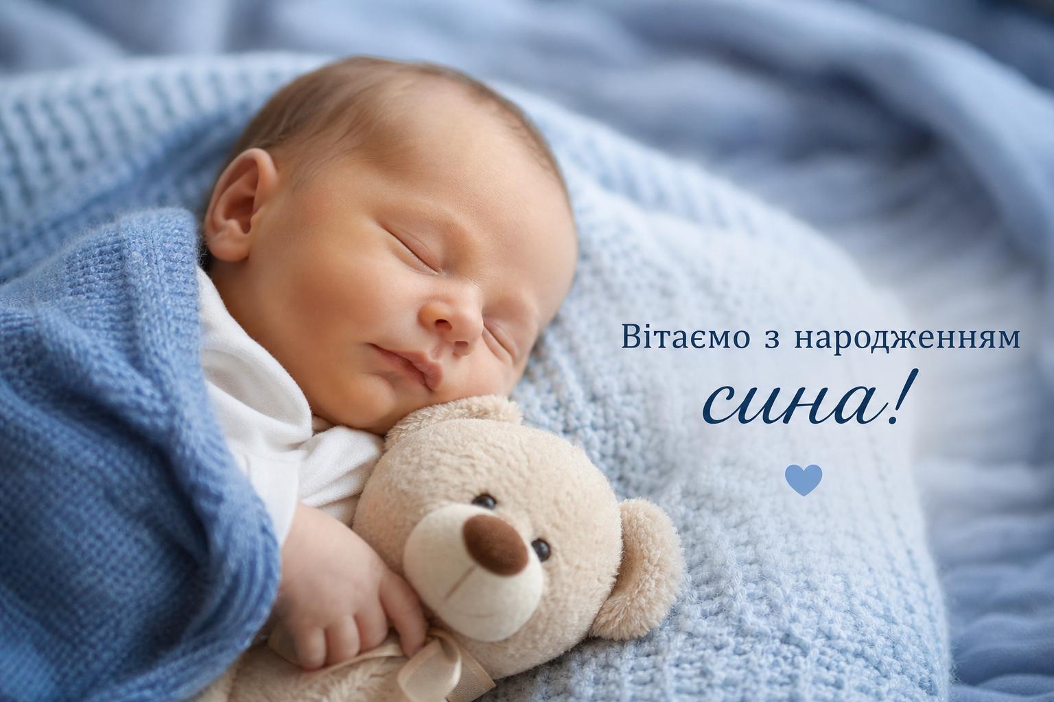 Зворушливі привітання з народженням сина у прозі, українською мовою