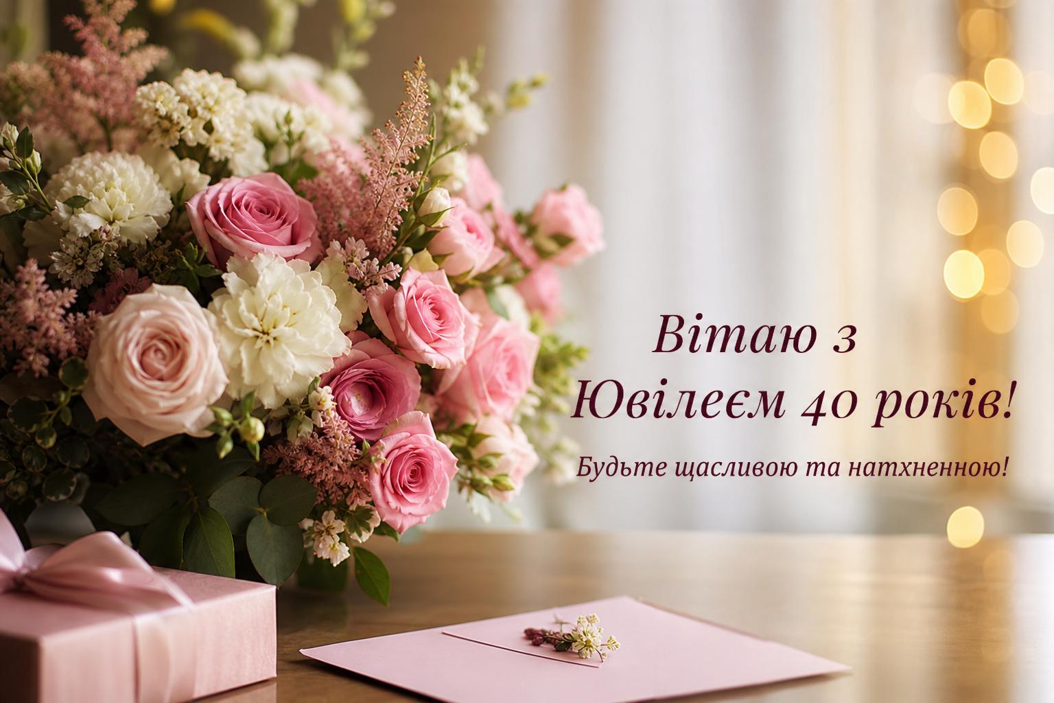 Привітання на Ювілей 40 років жінці у прозі