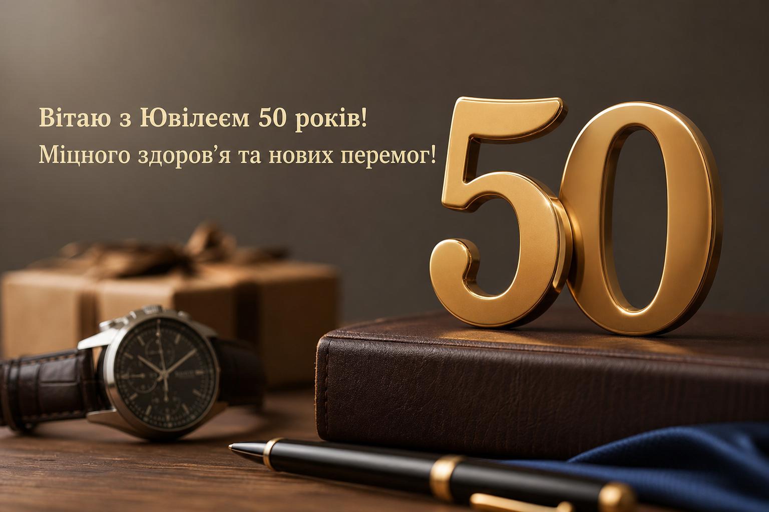 СМС привітання на Ювілей 50 років чоловіку українською