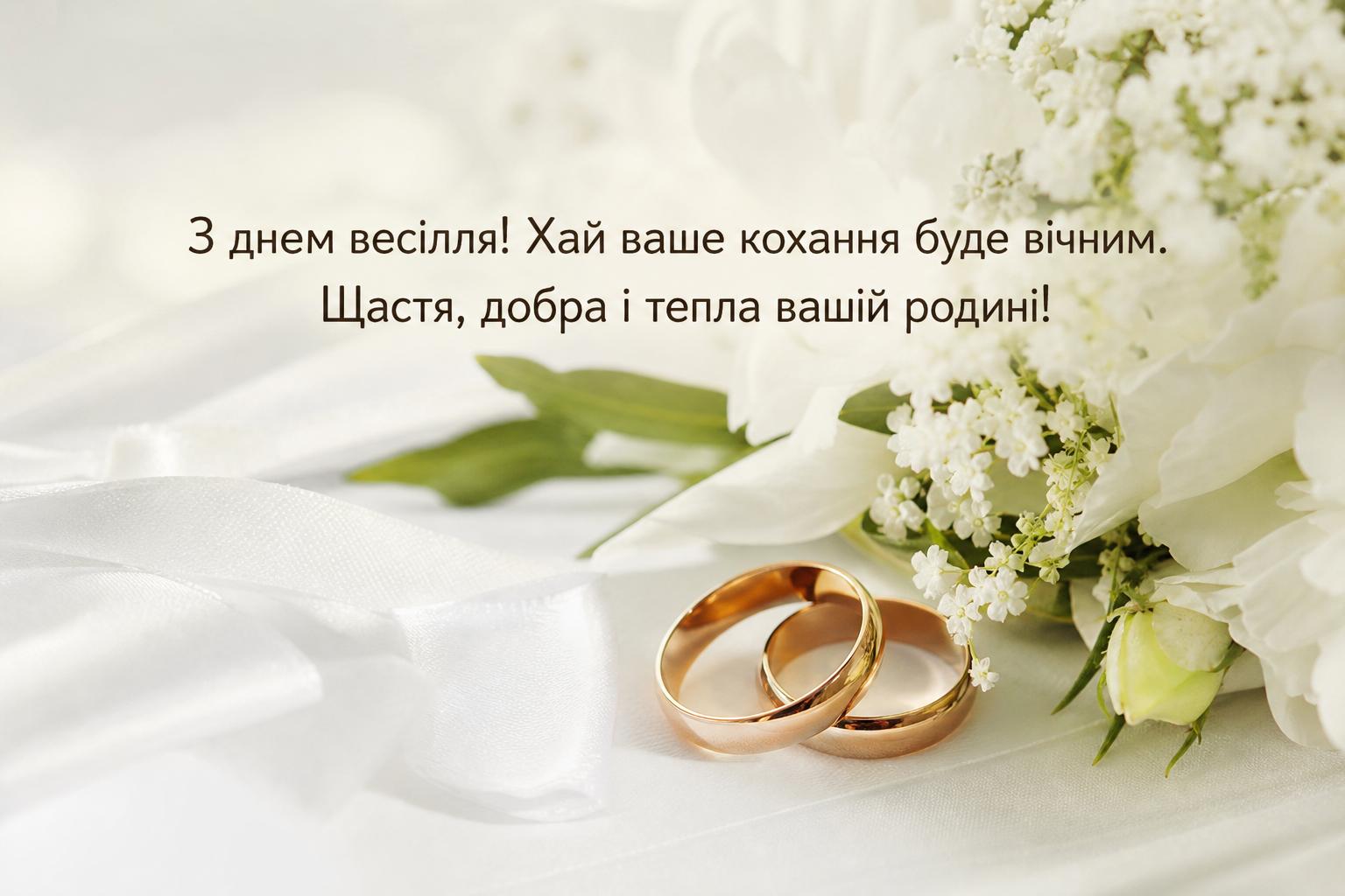СМС привітання з днем весілля своїми словами, до сліз. Короткі побажання (для СМС) СМС привітання з днем весілля своїми словами, до сліз. Короткі побажання (для СМС) фото