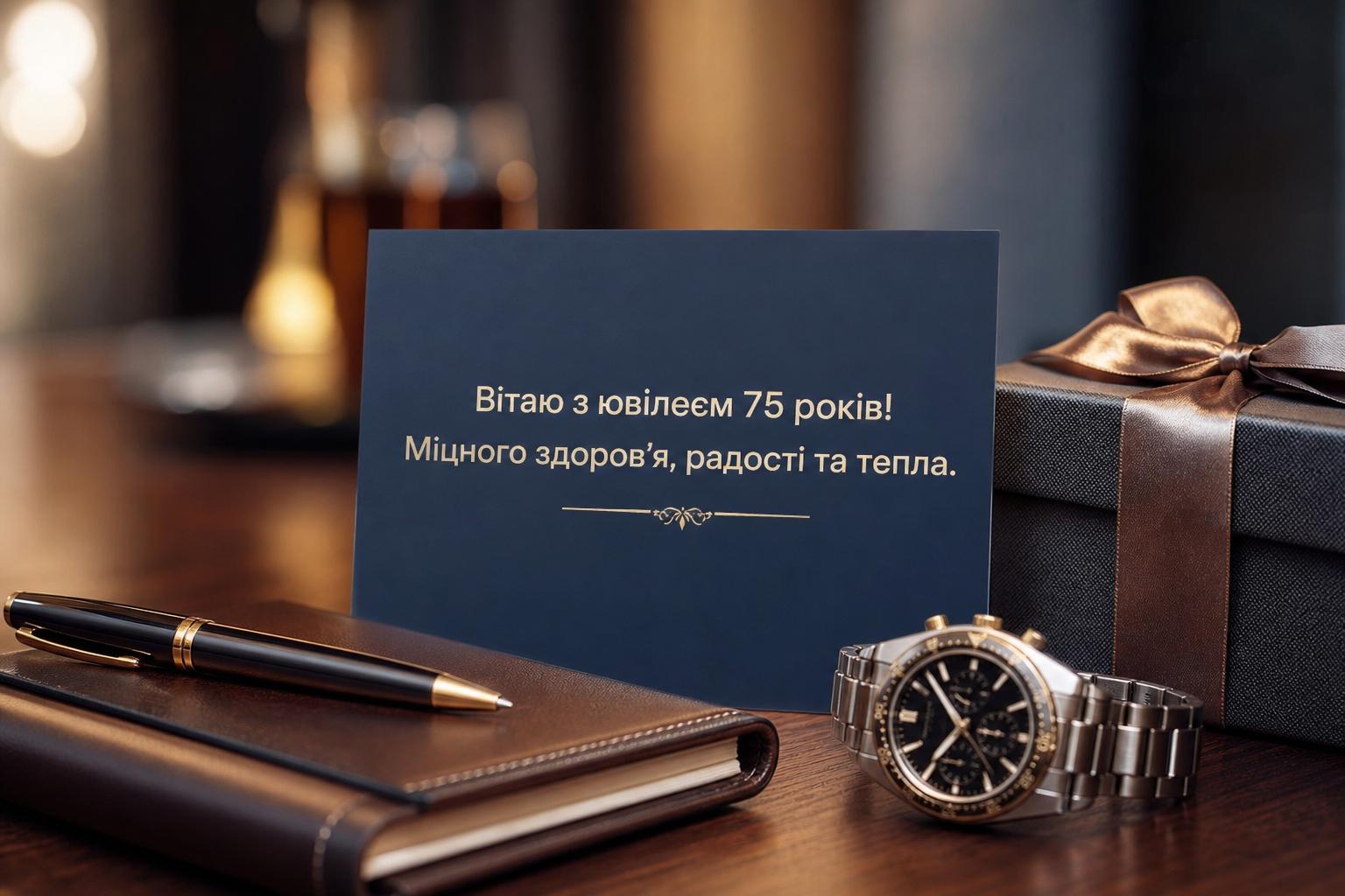 СМС привітання на Ювілей 75 років чоловіку своїми словами