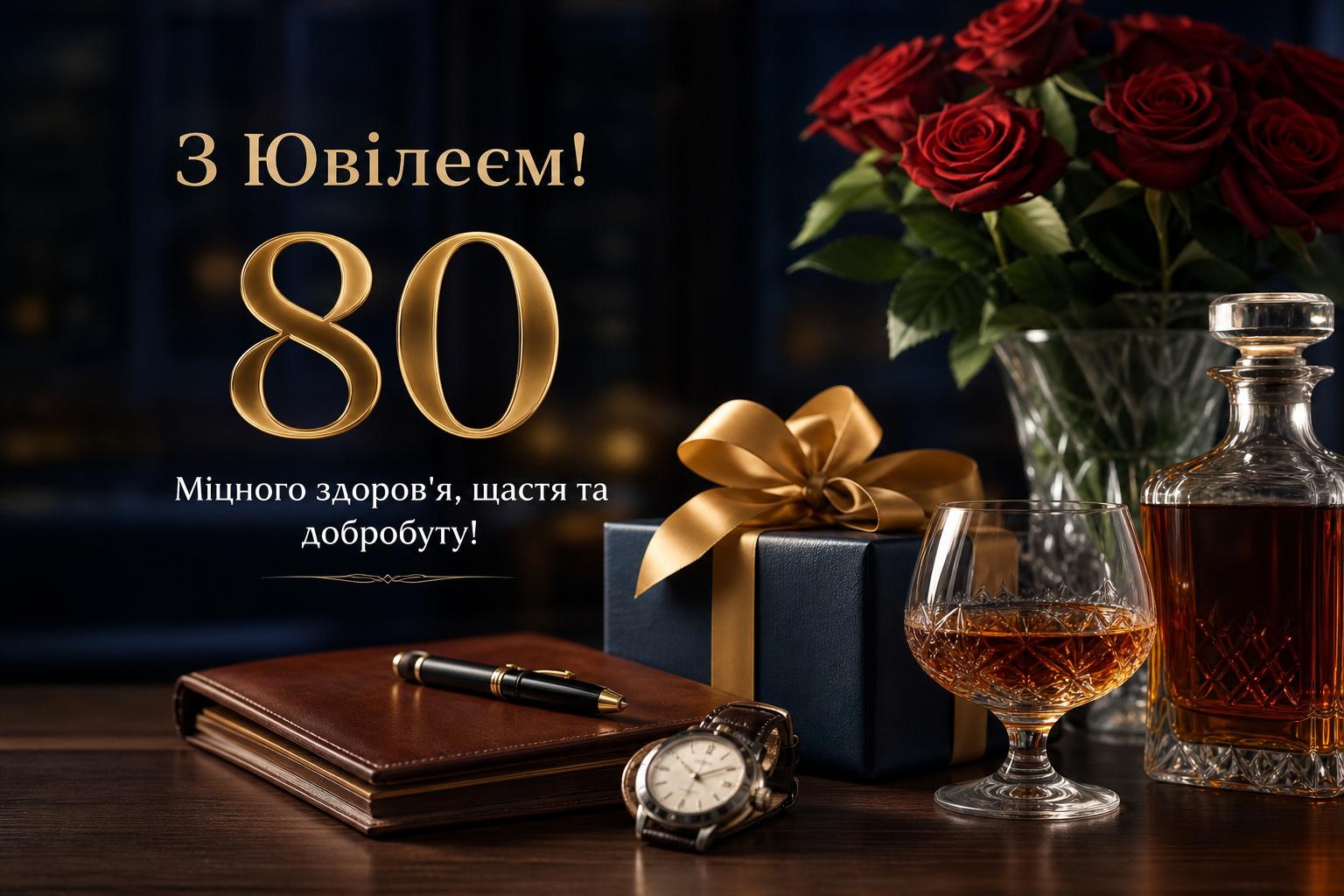 Красиві привітання на Ювілей 80 років чоловіку простими словами
