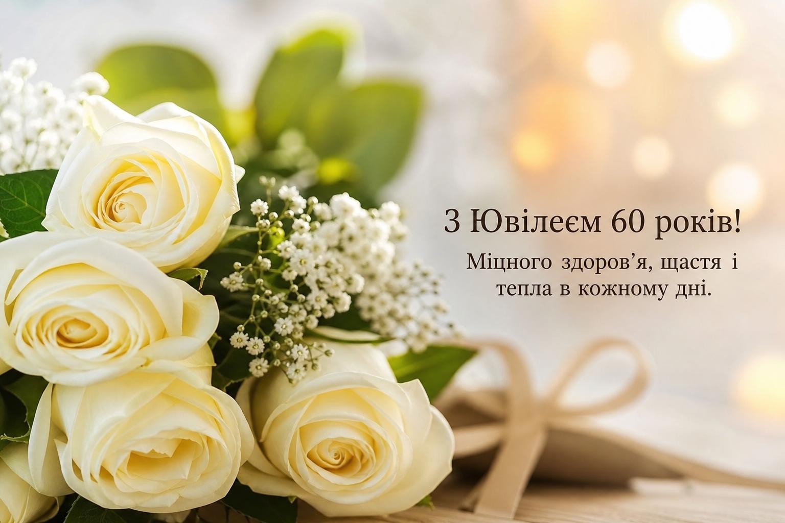 СМС привітання на Ювілей 60 років у прозі, до сліз