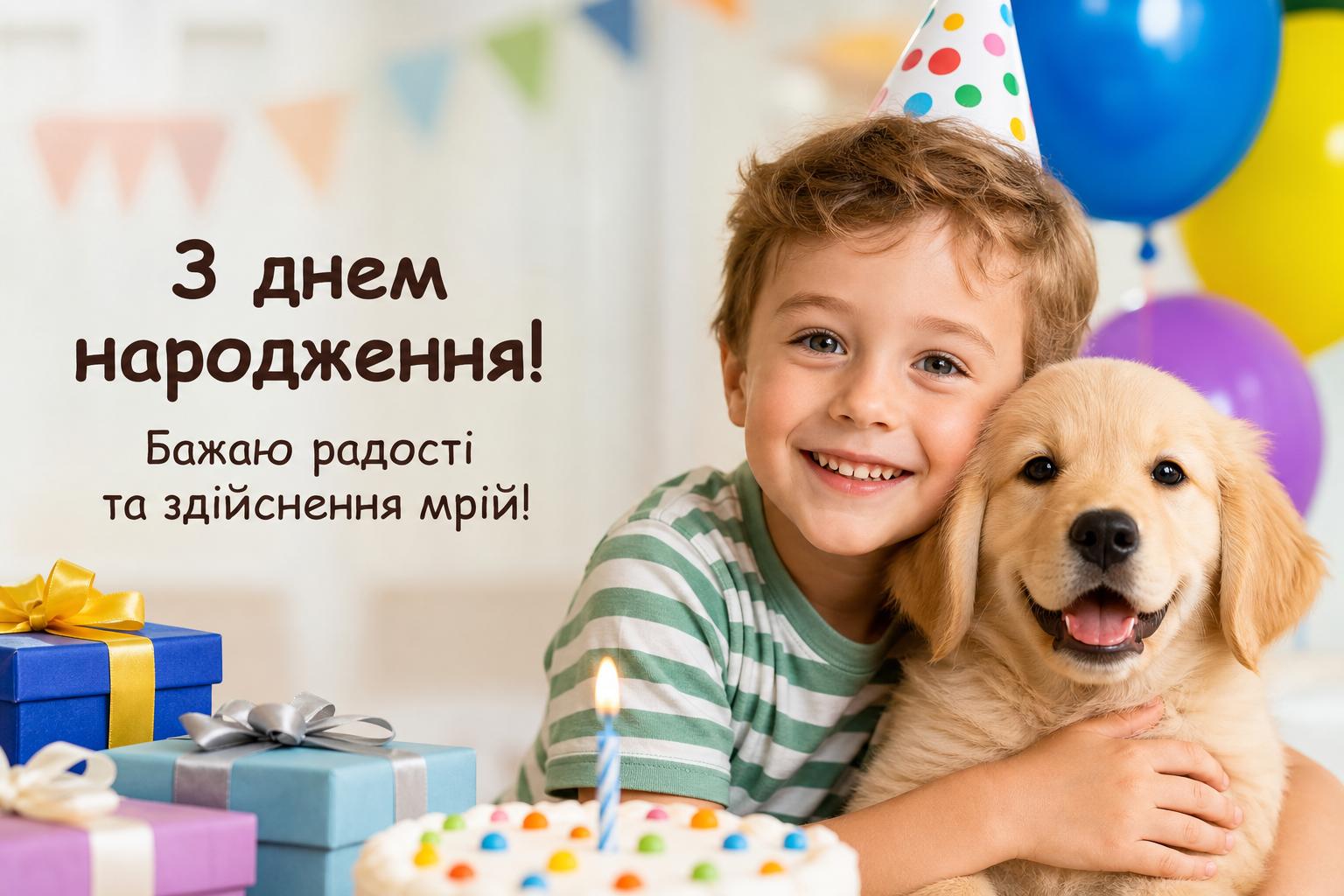 СМС привітання з днем народження дитині хлопчику, дівчинці простими словами