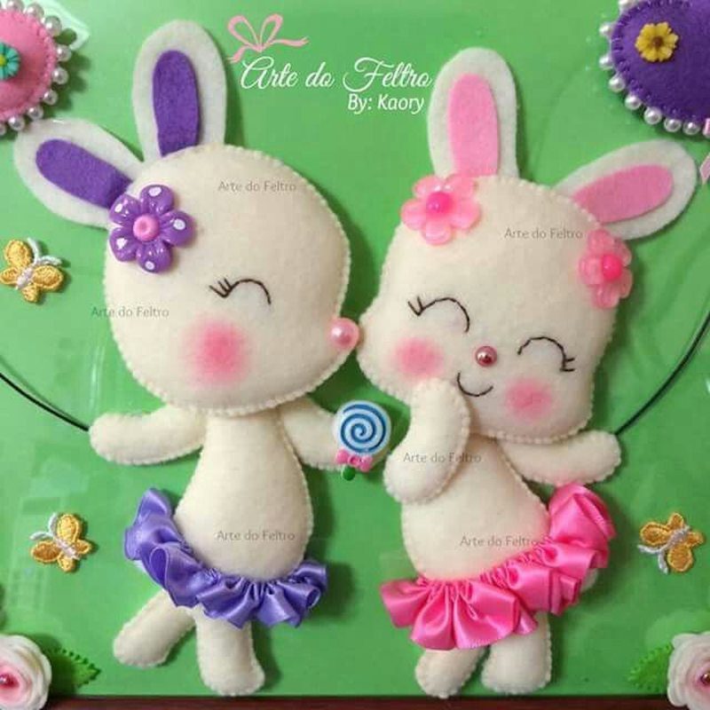 Кролики та Зайці фетру на Новий рік 2023: викрійки та фото-ідеї