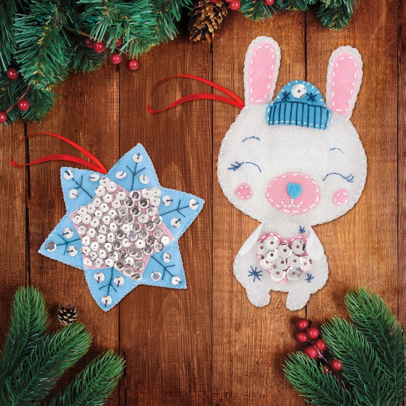 Кролики та Зайці фетру на Новий рік 2023: викрійки та фото-ідеї