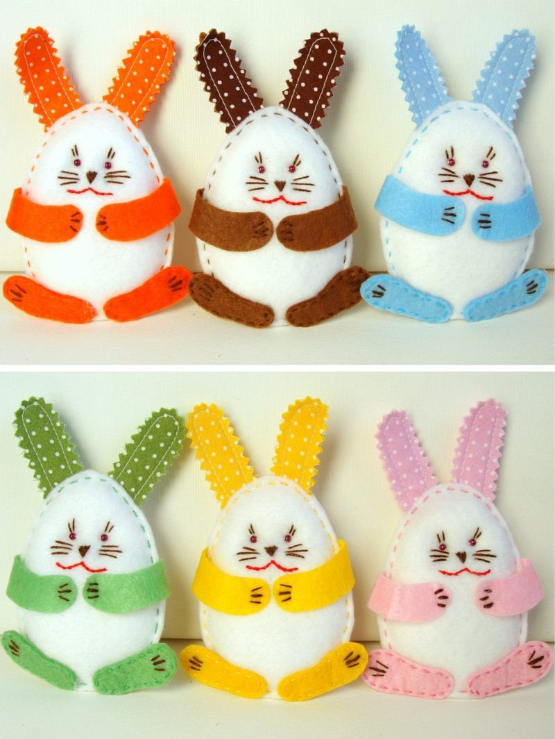 Кролики та Зайці фетру на Новий рік 2023: викрійки та фото-ідеї