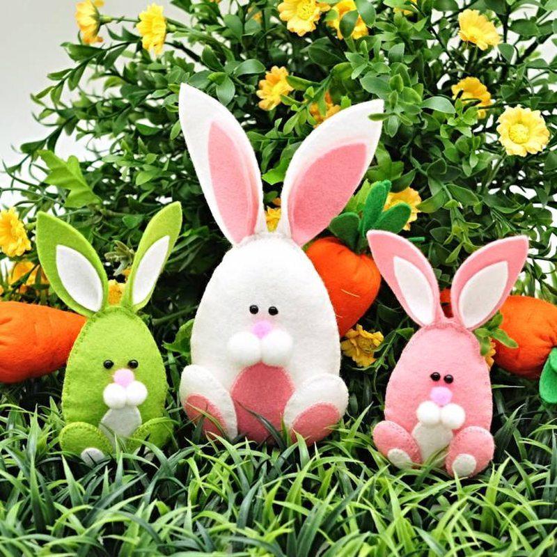 Кролики та Зайці фетру на Новий рік 2023: викрійки та фото-ідеї