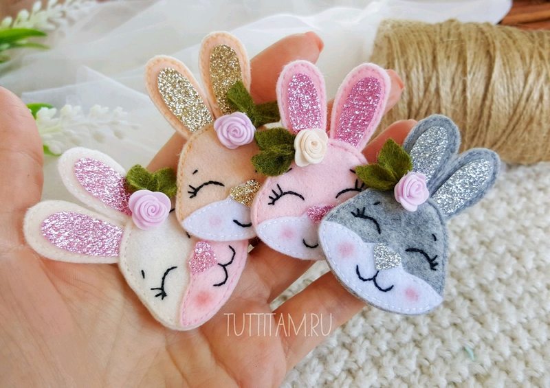 Кролики та Зайці фетру на Новий рік 2023: викрійки та фото-ідеї