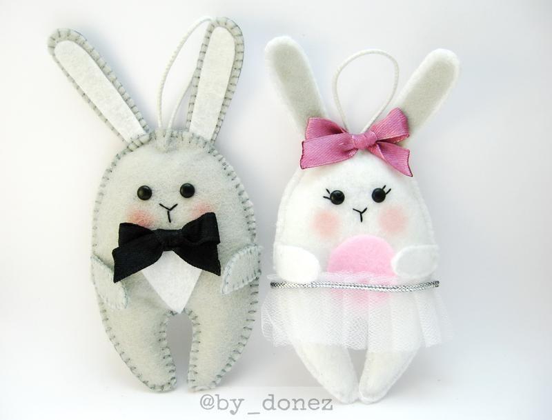 Кролики та Зайці фетру на Новий рік 2023: викрійки та фото-ідеї