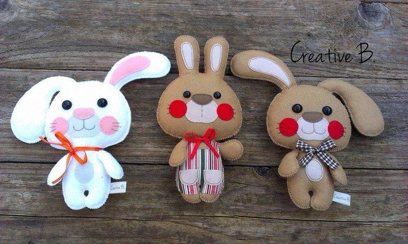 Кролики та Зайці фетру на Новий рік 2023: викрійки та фото-ідеї