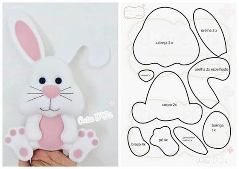 Кролики та Зайці фетру на Новий рік 2023: викрійки та фото-ідеї