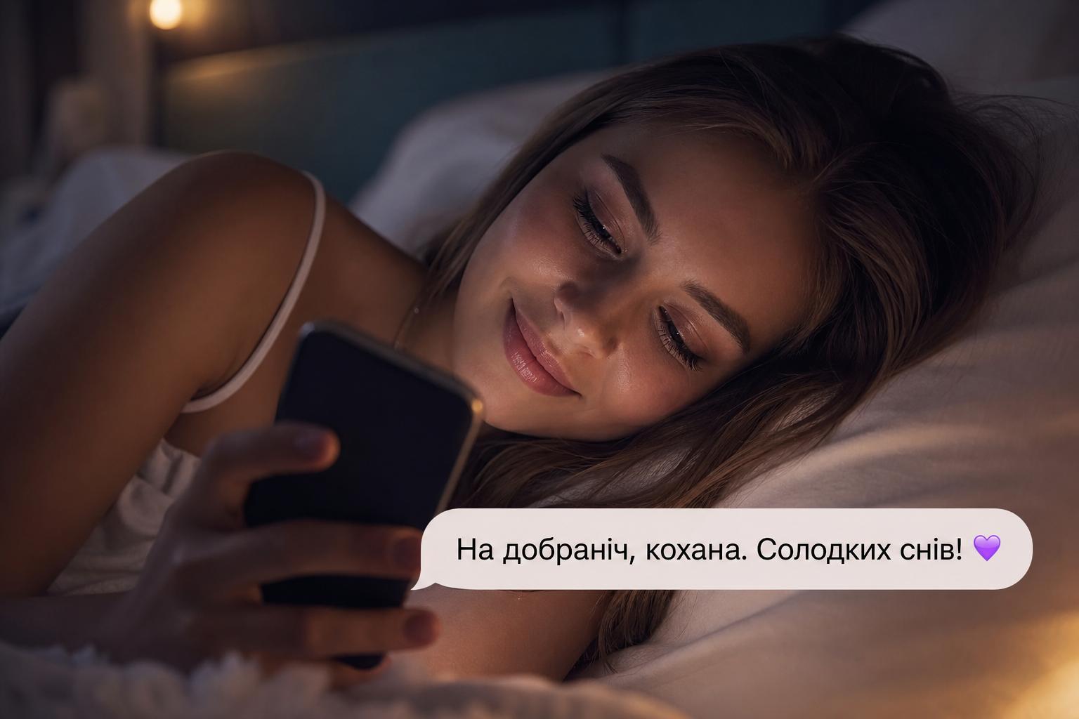 СМС побажання на добраніч коханій дівчині простими словами