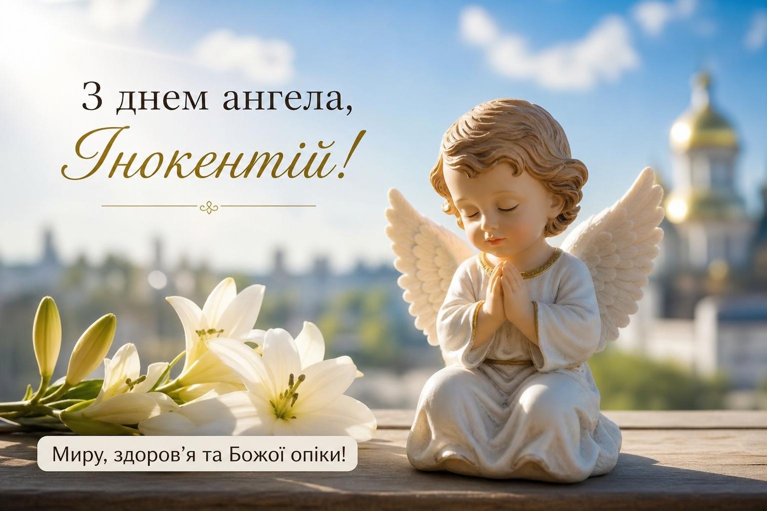 Щирі привітання з днем ангела Інокентія українською мовою. Короткі побажання до дня ангела Інокентія для СМС Щирі привітання з днем ангела Інокентія українською мовою. Короткі побажання до дня ангела Інокентія для СМС фото