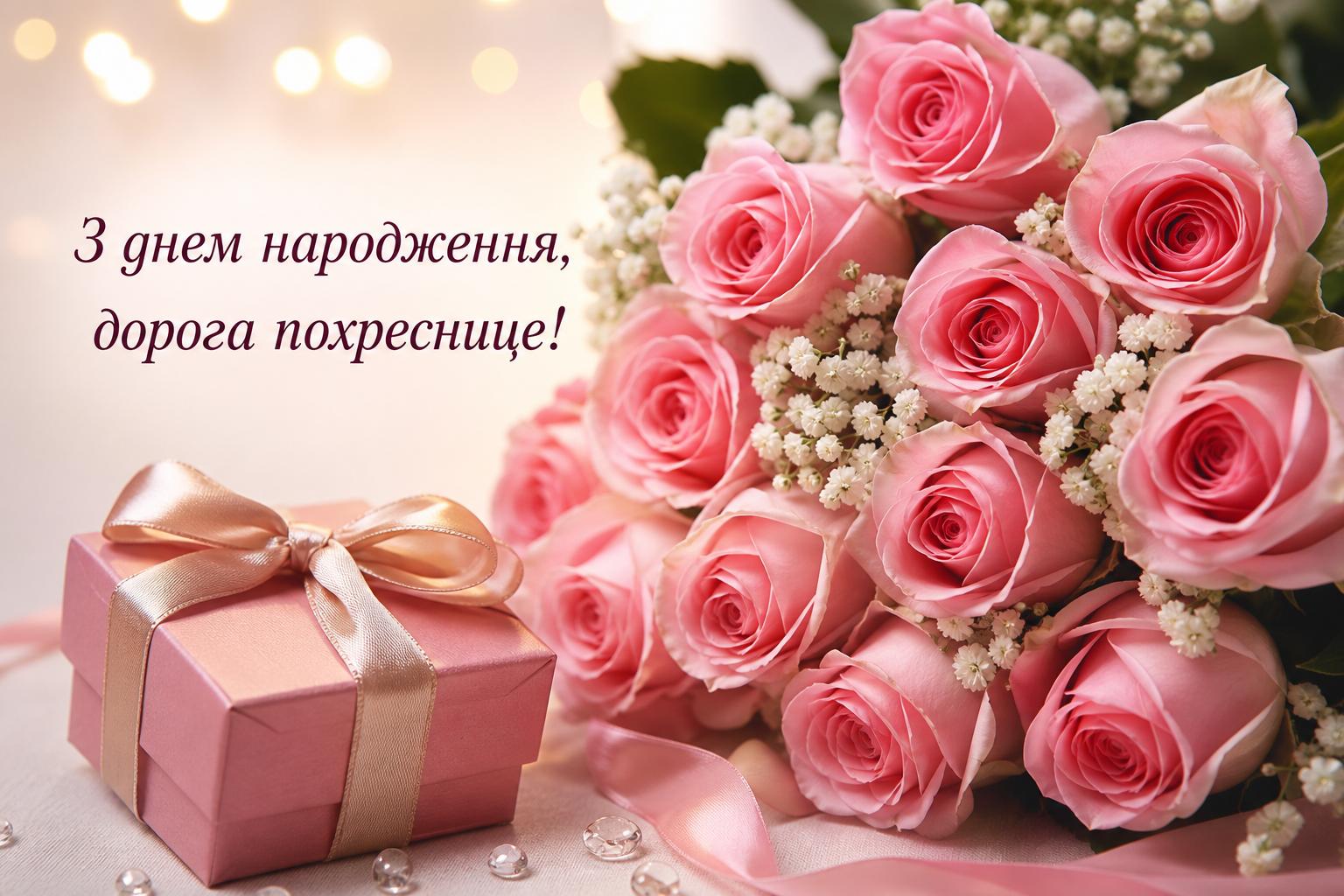 СМС привітання з днем народження похресниці українською