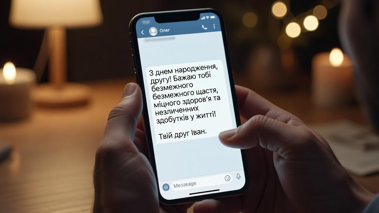 СМС привітання з днем народження другу українською мовою