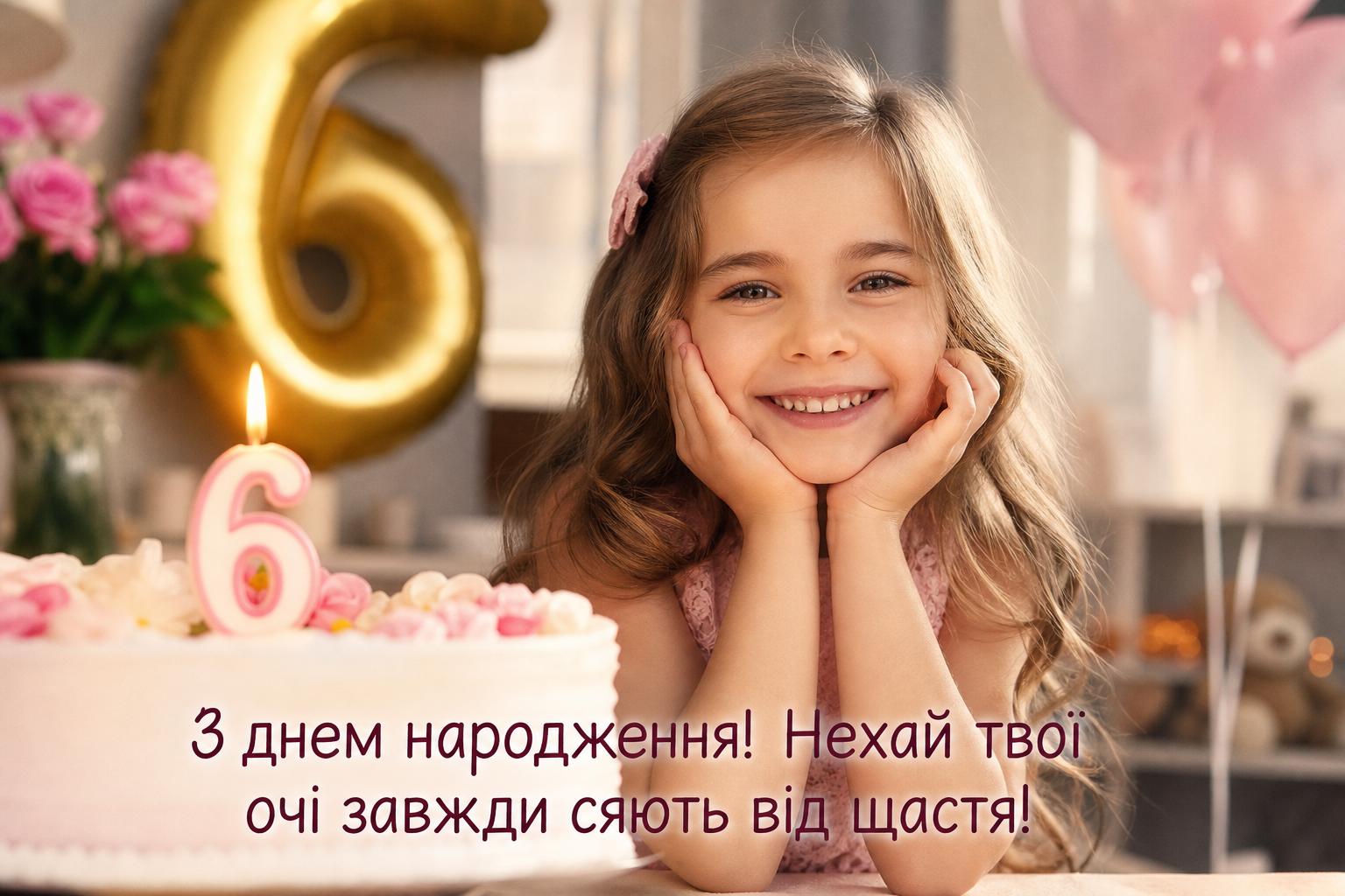 Зворушливі привітання з днем народження дитині на 6 років своїми словами