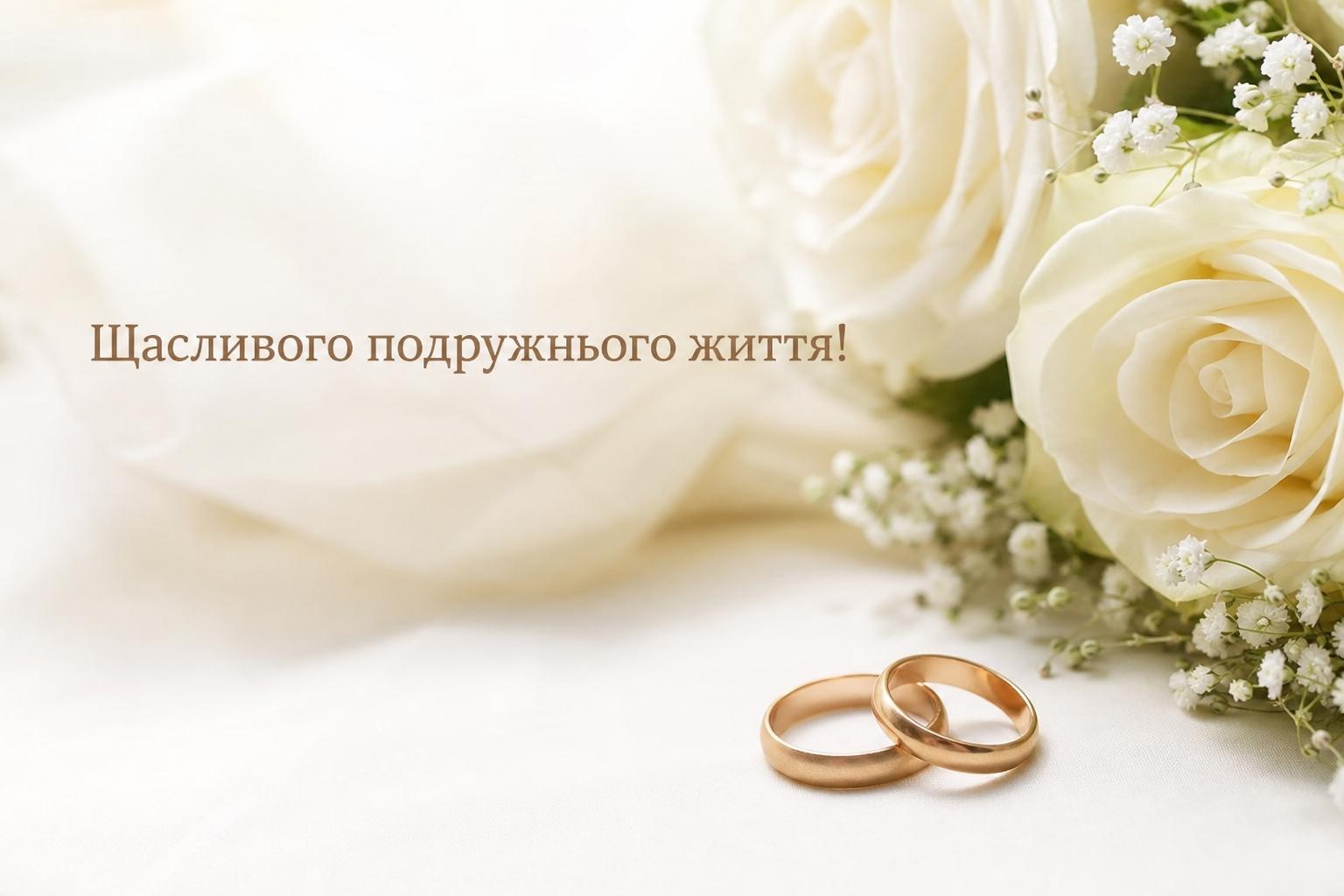 Короткі привітання з весіллям своїми словами, у прозі