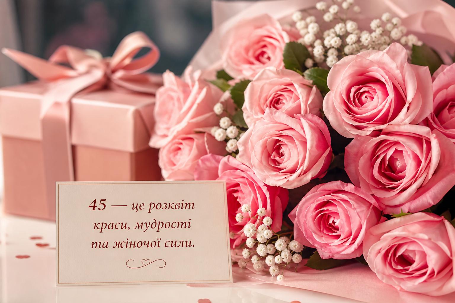 Оригінальні привітання на Ювілей 45 років жінці у прозі, до сліз