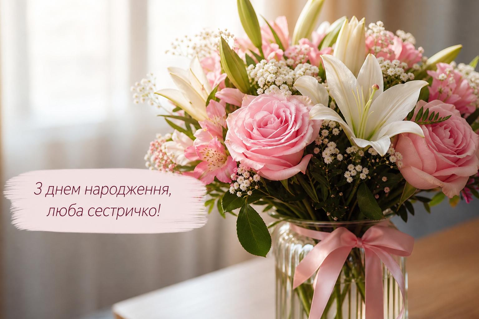 СМС привітання з днем народження сестрі своїми словами