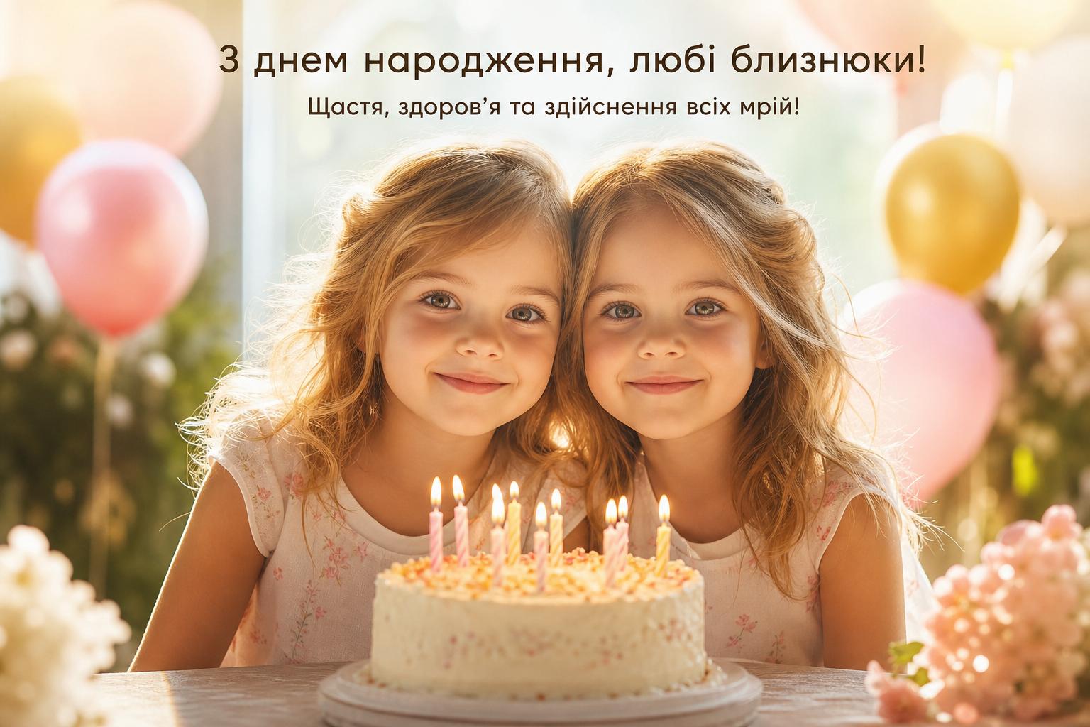 Найкращі привітання з днем народження близнюкам простими словами