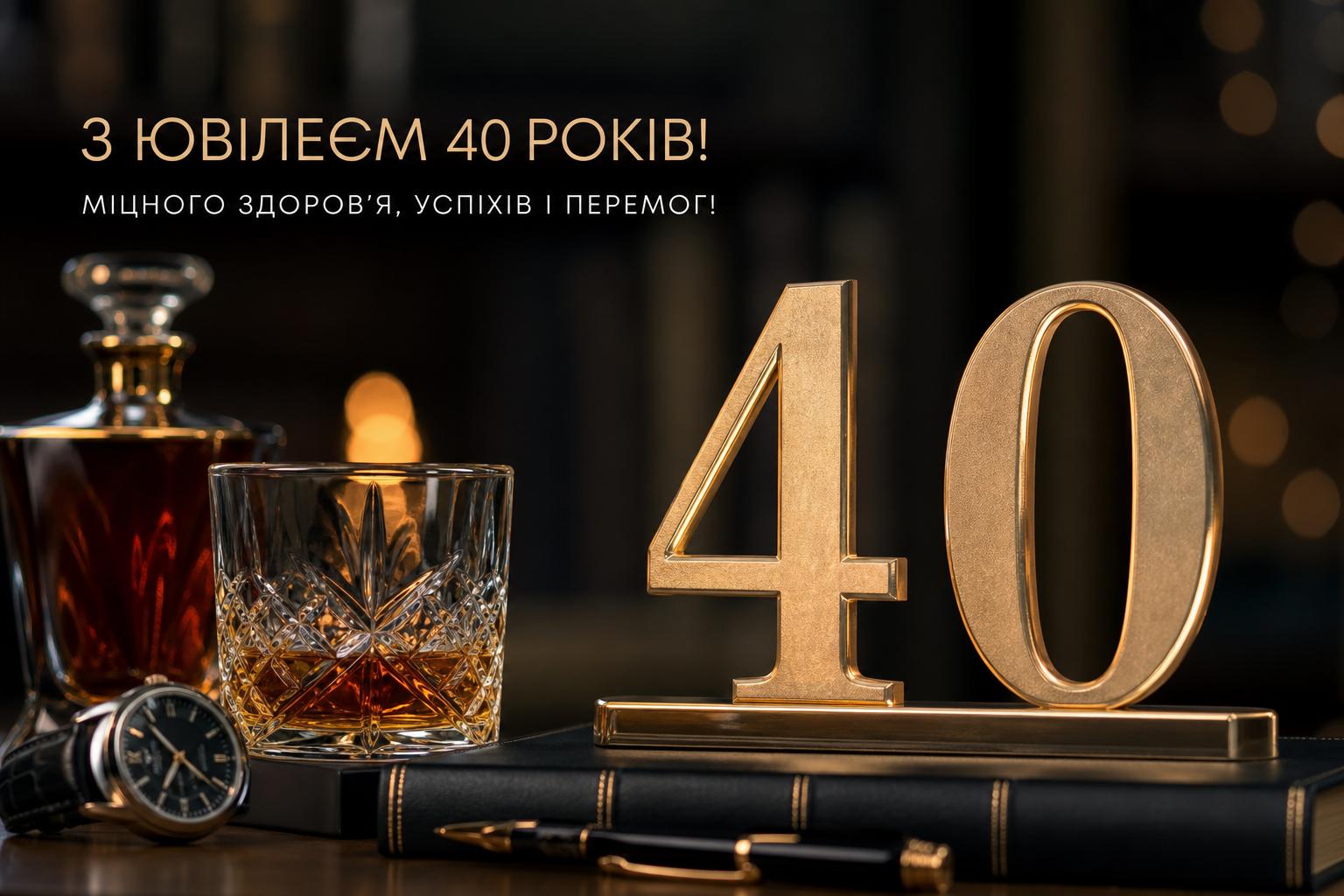 Красиві привітання на Ювілей 40 років чоловіку простими словами