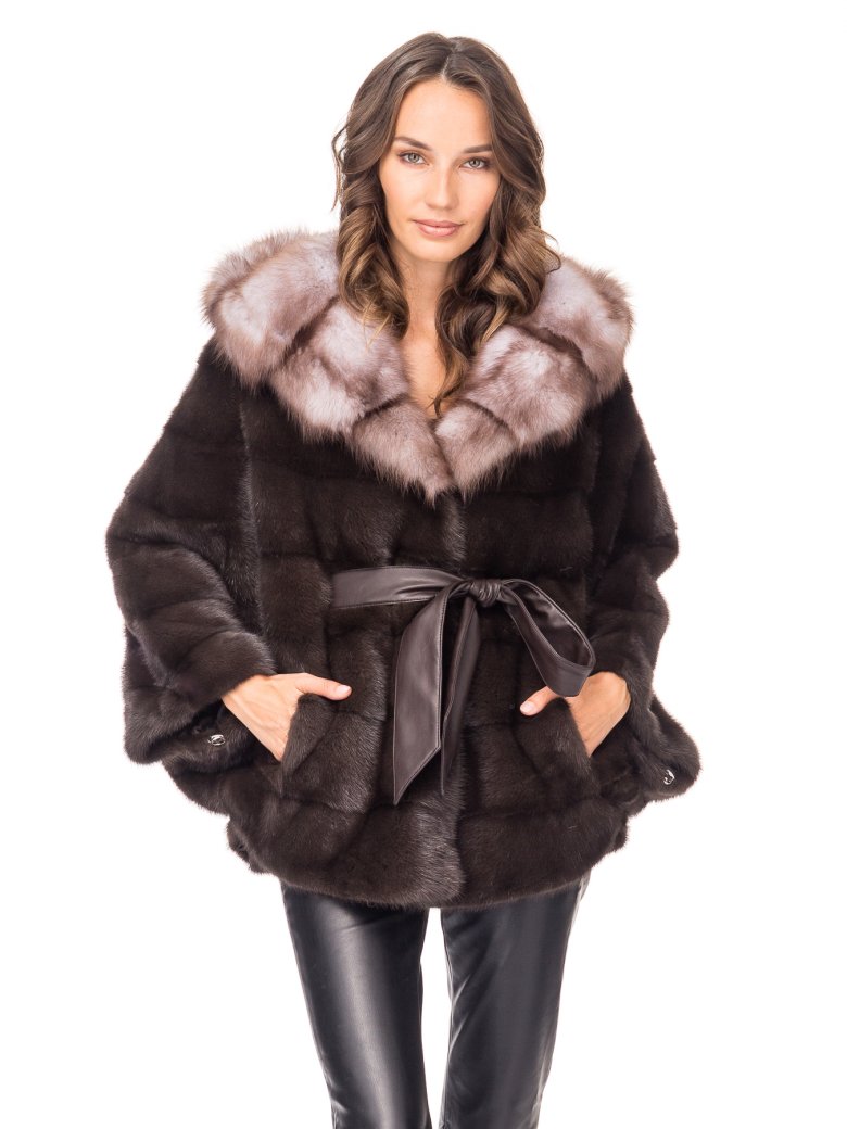 Шуба норкова чорна коротка