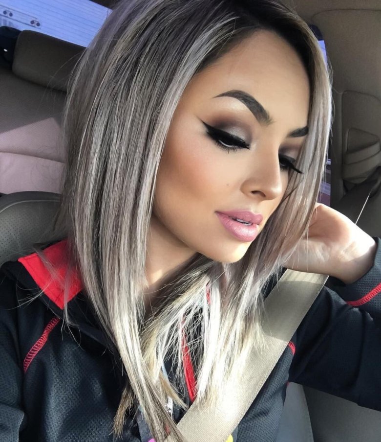 Мелірування білі пасма - 72 фото