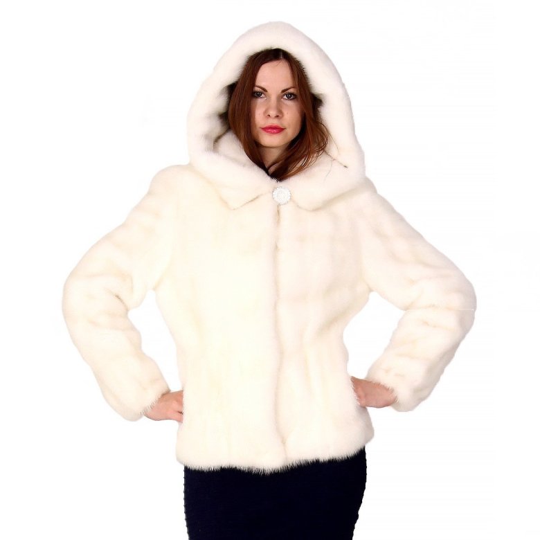 Білий норковий кожушок Меліта