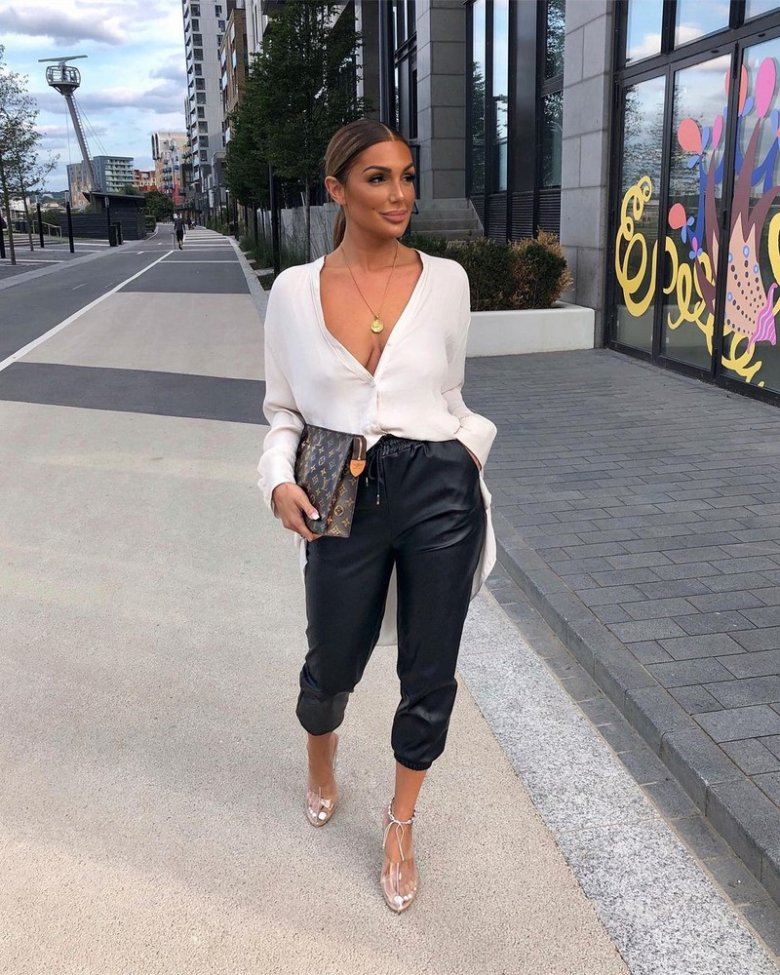 Шкіряні штани джоггери з Челсі