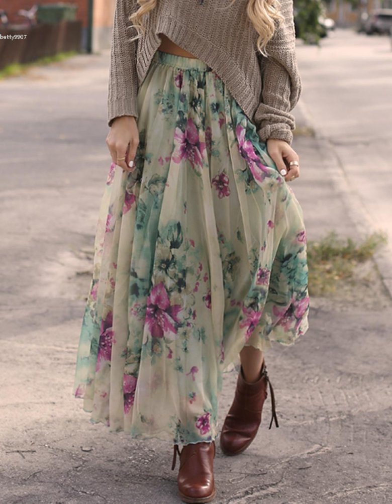 Довга спідниця з толстовкою