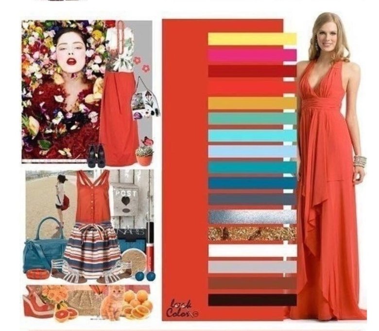 Мораловий колір поєднання в одязі