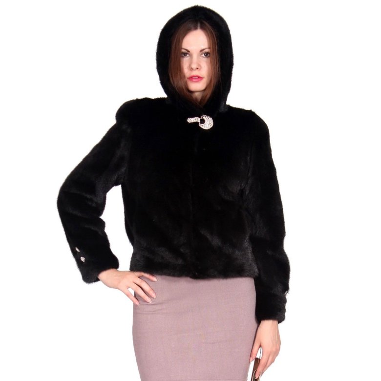 Шуба чорна автоледі з капюшоном 56 розмір