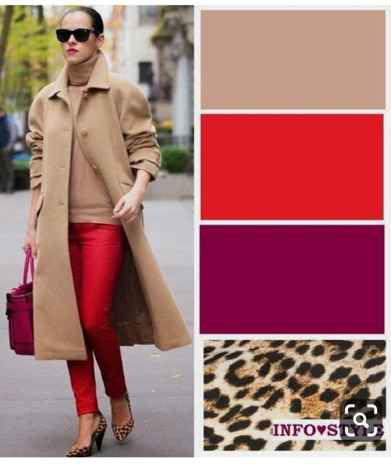 Поєднання квітів у одязі червоний