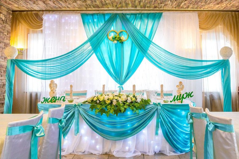 Декор для весільного залу бірюзовий колір
