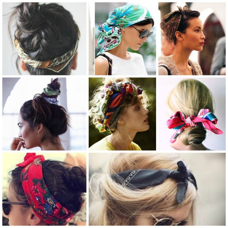 Красиві зачіски з хусткою