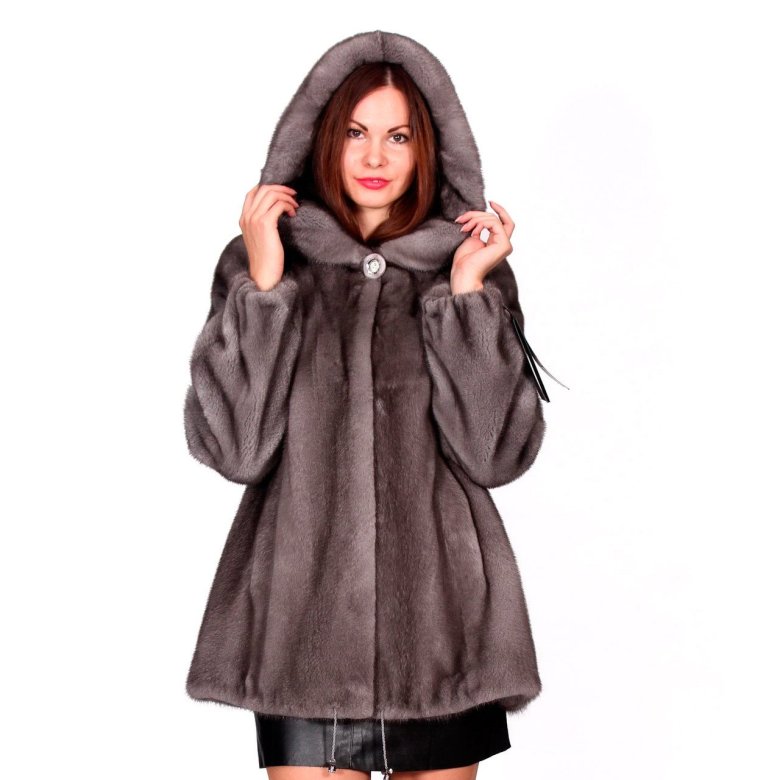 Шуба норкова з капюшоном Sandra