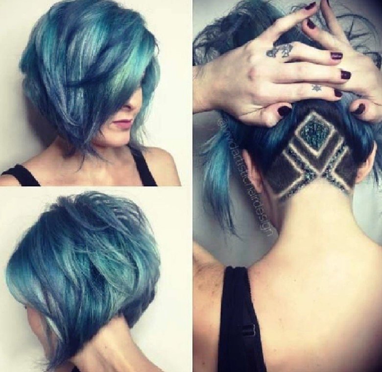 Зачіски жіночий4 з поголеною потилицею