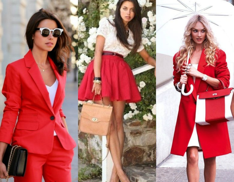 Поєднання квітів у одязі червоний