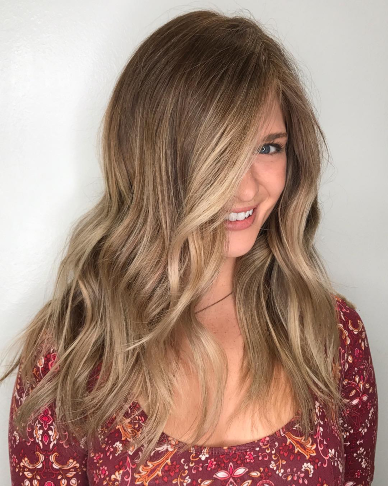 Мелірування каштанового волосся медові відблиски