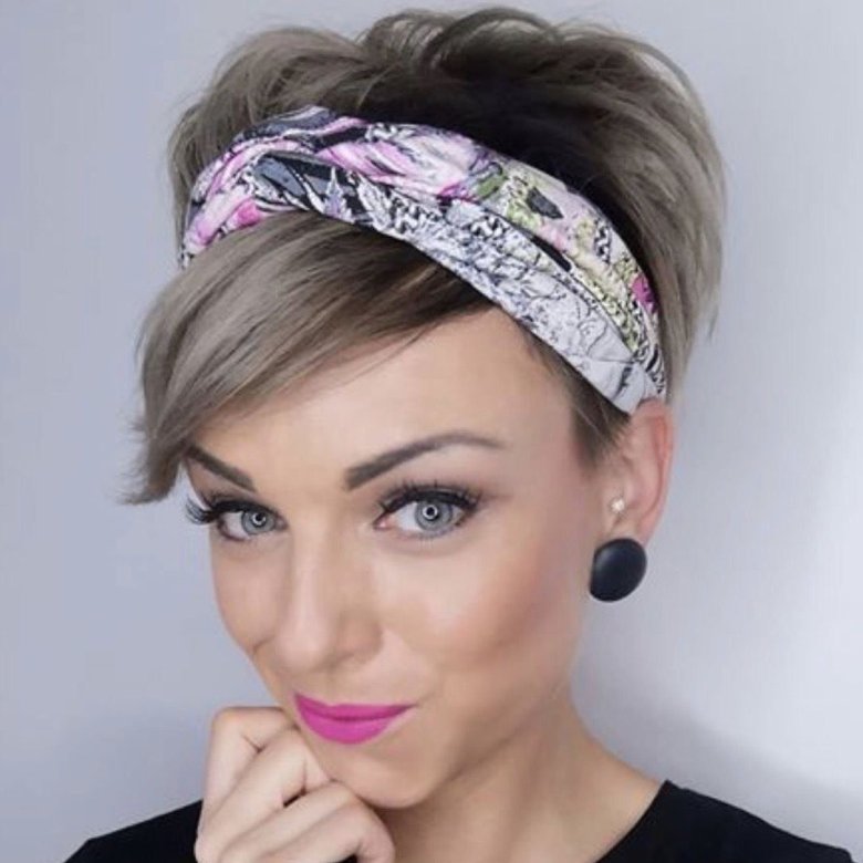 Бандана на коротку стрижку