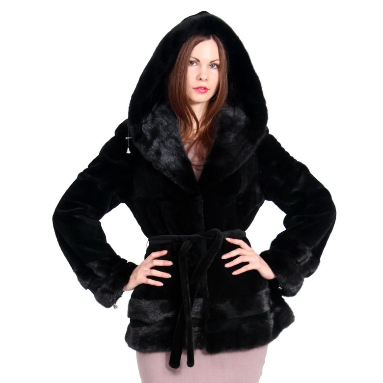 Шуба Grace fur з капюшоном коротка