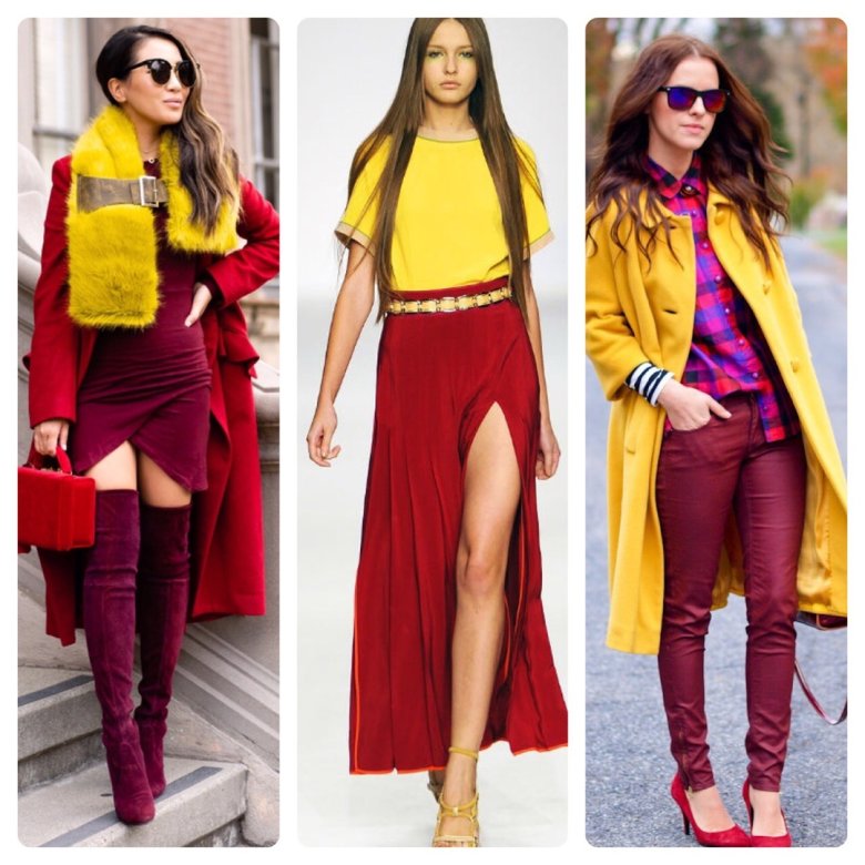 Поєднання квітів у одязі червоний