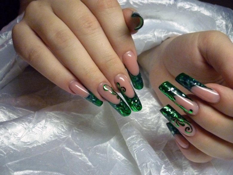 Викладний акваріумний френч зелений