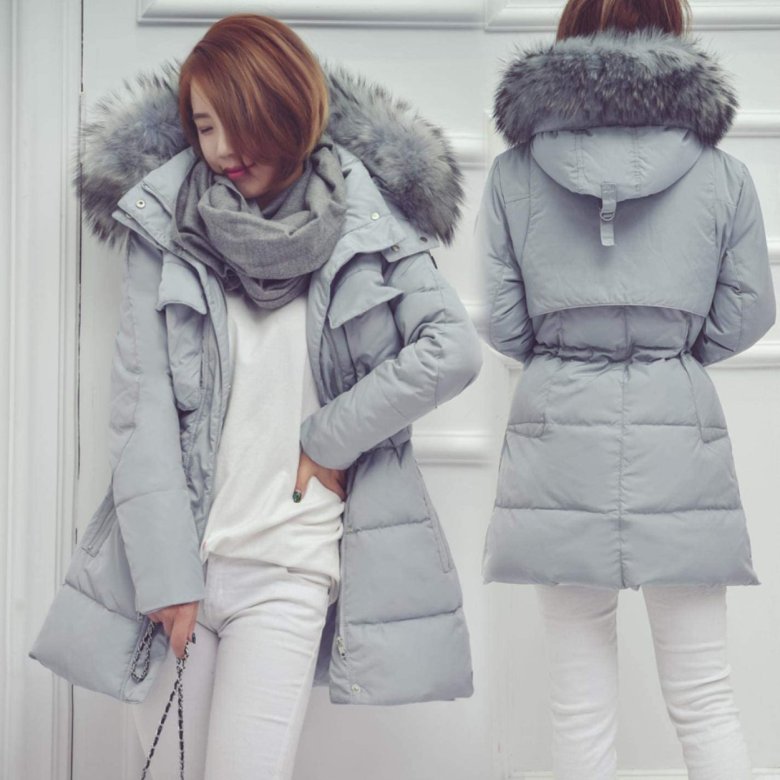 Пуховик з натуральним хутром жіночий
