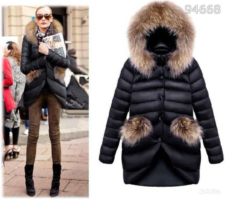 Пуховик з хутром жіночий